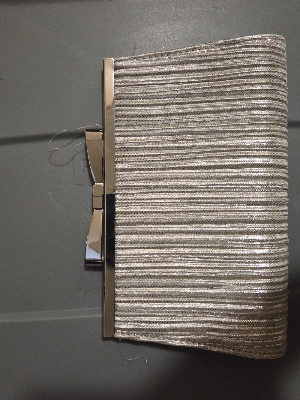 Elegant Metallic Silver Evening Clutch